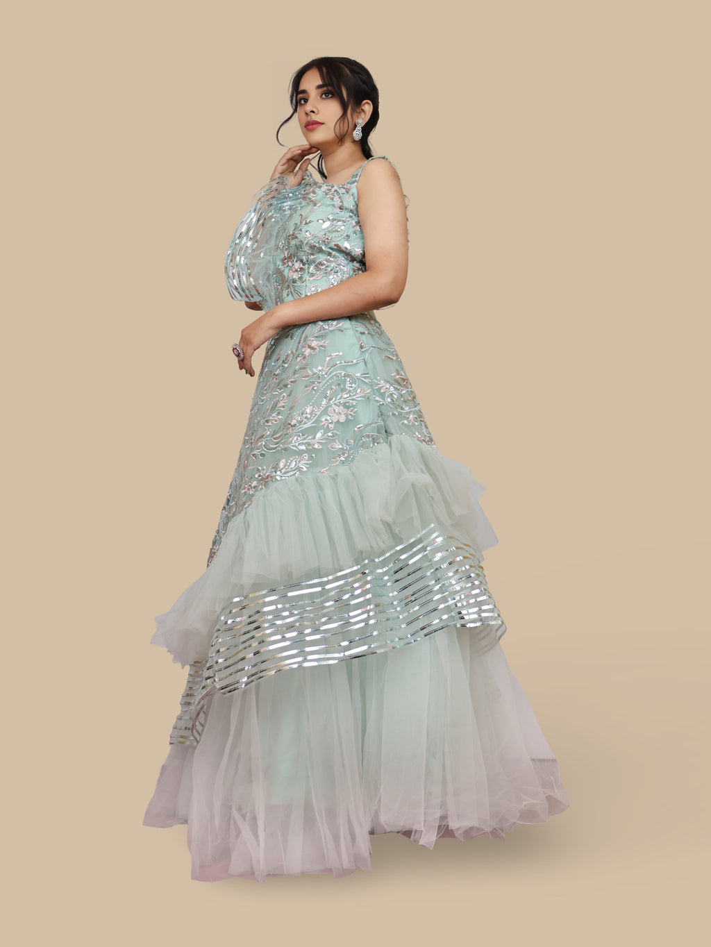 Sequins & Embroidered Lehenga Choli Set-1