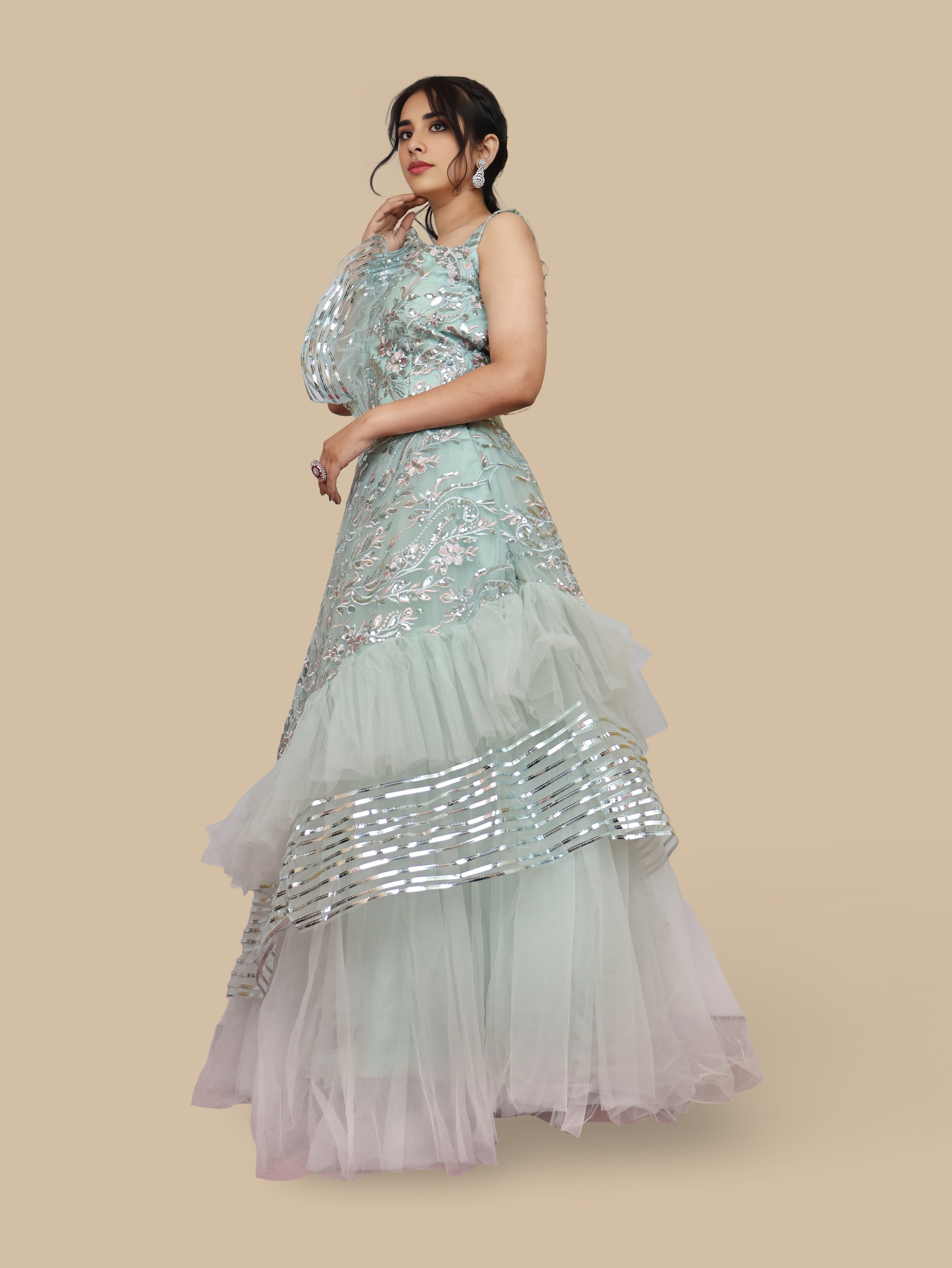 Sequins & Embroidered Lehenga Choli Set-1