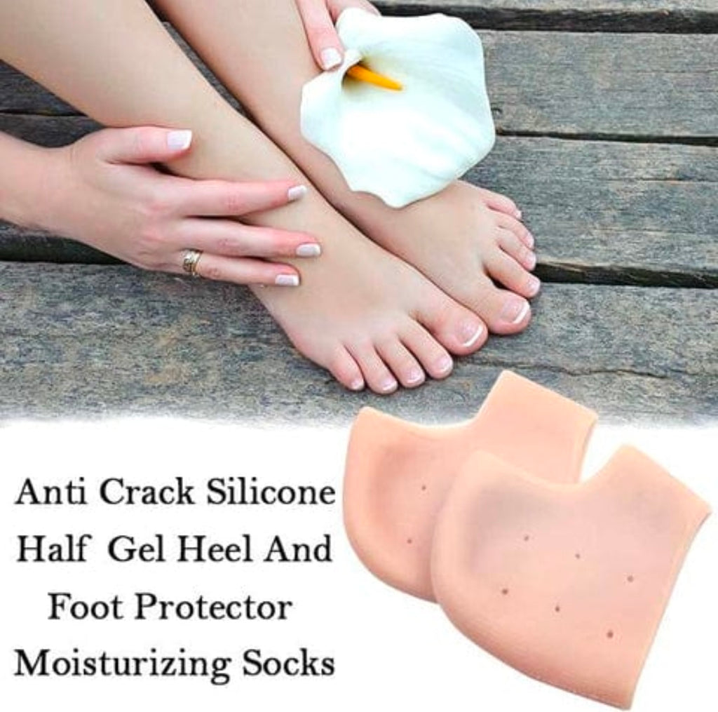 Reusable Silicone Heel Socks – Anti-Crack Moisturizing Pads (Toe-Free Design)
